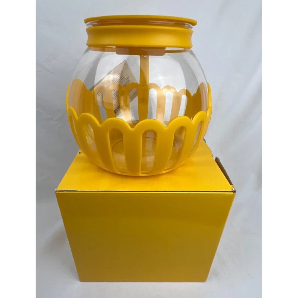 Ecolution Micro-Pop Popcorn Popper 3Qt Yellow GLASS Microwave BPA Free